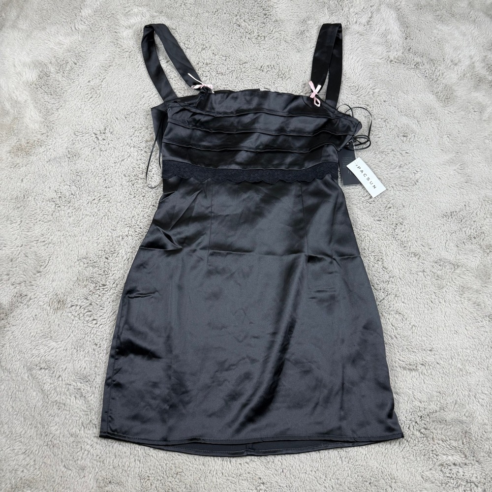 NWT Beverly and Beck Mini Dress Black Lace Open Back Party Dress S Y2K Whimsy